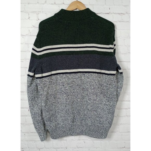Ralph Lauren Chaps Cotton Pullover Sweater Men's XXL Gray Green Blk Wht - Picture 3 of 8